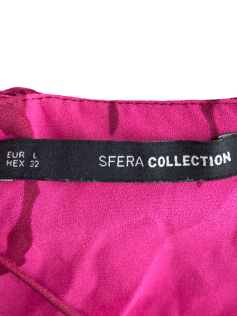Blusa Sfera Plisado Estampado Rosado - Talla L