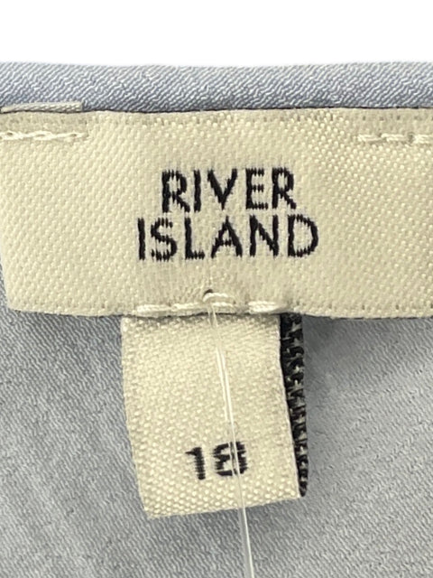 Blusa River Island Cuello v Vuelos Azul - Talla XXL
