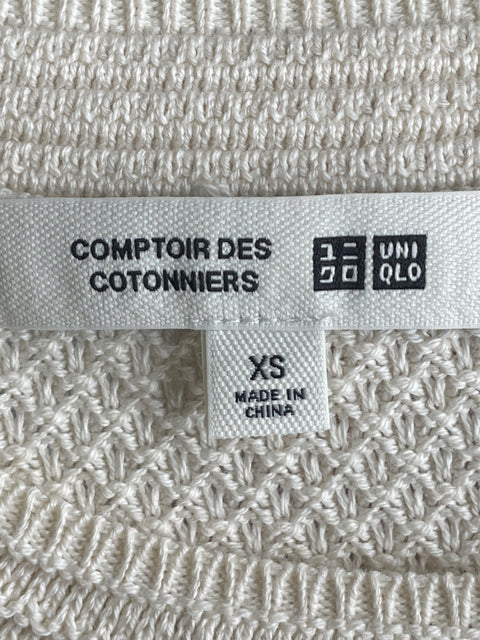 Blusa Uniqlo de Algodón Cropped Sin mangas Beige - Talla XS