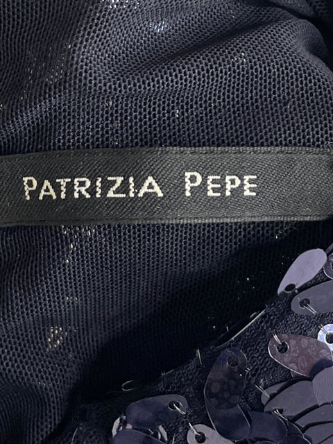 Vestido De Fiesta Patrizia Pepe Midi Lentejuelas Azul - Talla 40