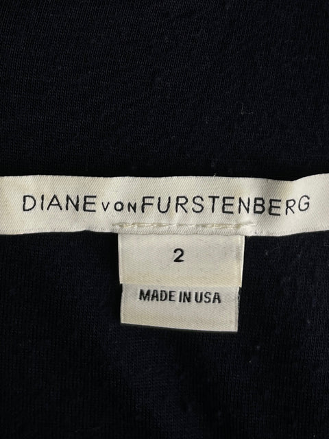 Vestido Diane Von Furstenberg Midi Encaje Azul - Talla 2