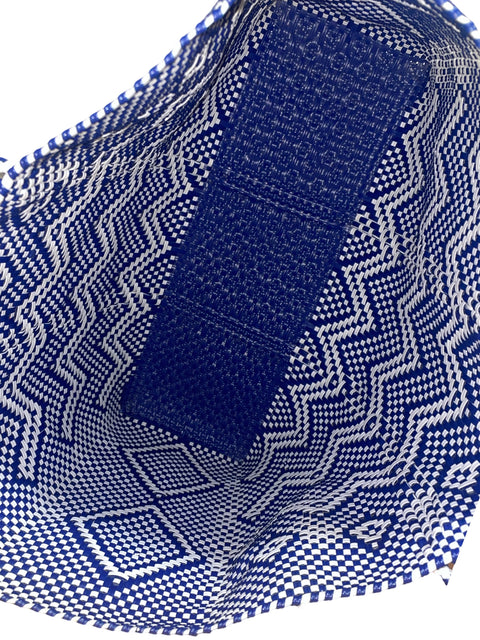 Cartera Artesanal Tejida De Toquilla estilo Tradicional De Oaxaca Azul - Talla U
