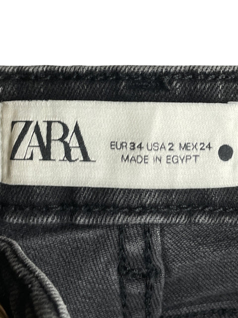 Jean Zara de Algodón Palazzo Negro - Talla 2