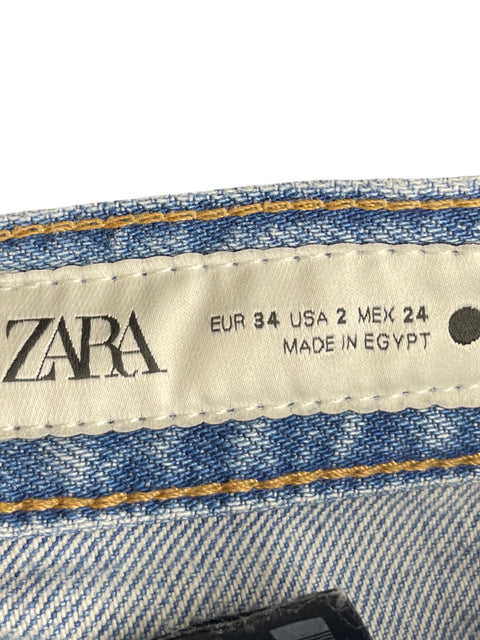 Jean Zara de Algodón Recto Azul - Talla 2