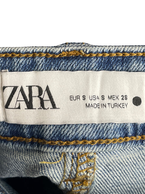 Falda Zara de Algodón Denim Azul - Talla S