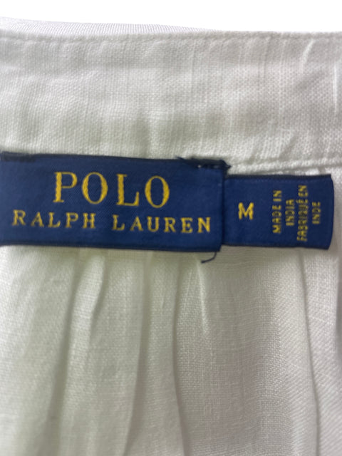 Blusa Polo Ralph Lauren de Lino Manga corta Suelto Blanco - Talla M