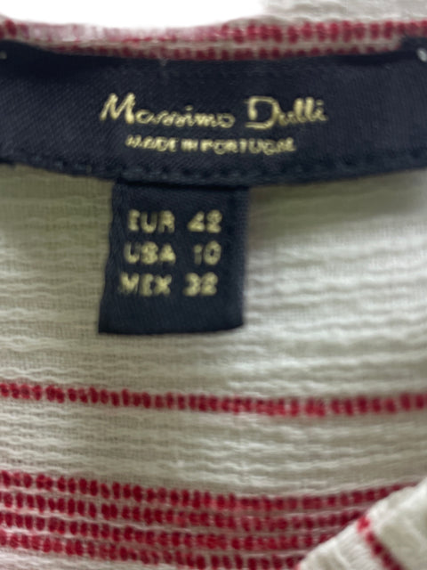 Camisa Massimo Dutti de Algodón Rayas Manga larga Rojo - Talla 10