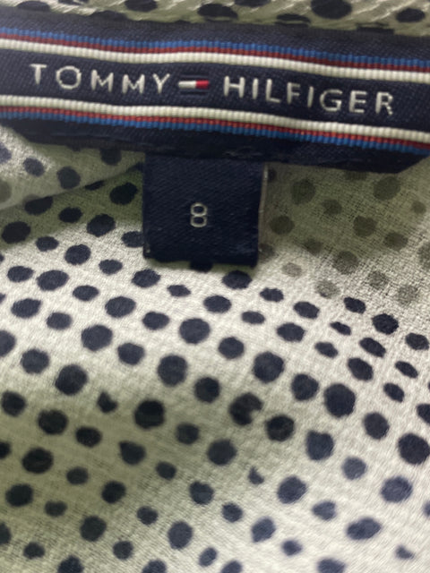 Blusa Tommy Hilfiger Lunares Suelto Gris - Talla 8