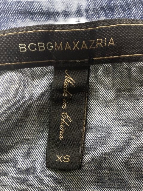 Blusa Bcbg Maxazria Manga larga Cuello v Azul - Talla XS