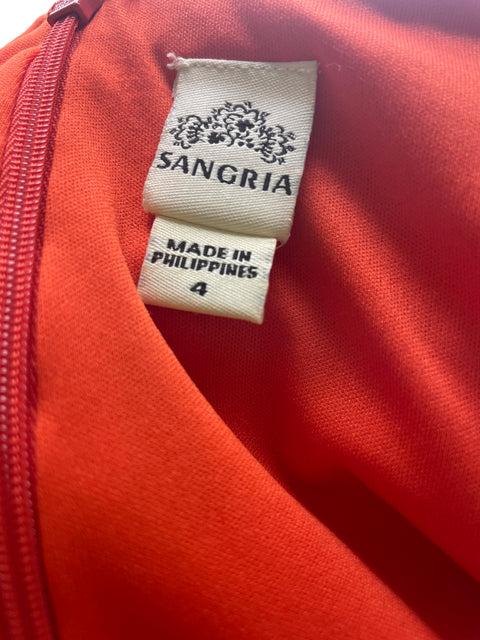 Vestido Sangria Manga corta Estampado Naranja - Talla 4