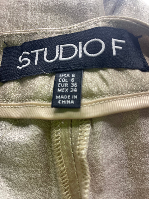 Pantalón Studio F Recto Wide-leg Dorado - Talla 6