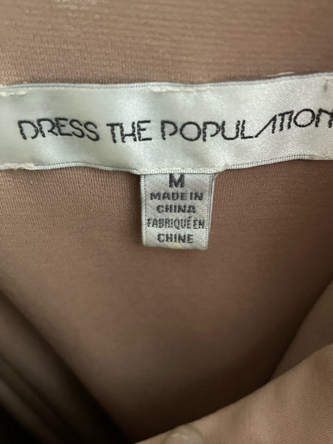Vestido Dress The Population Maxi Tiras Beige - Talla M