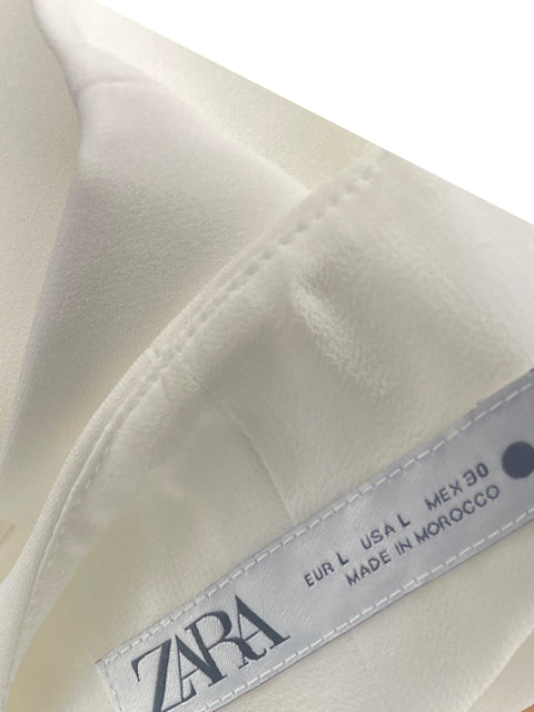 Chaleco Zara Recto Blanco - Talla L