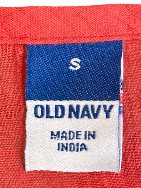 Blusa Old Navy de Algodón Cuello v Bordado Naranja - Talla S