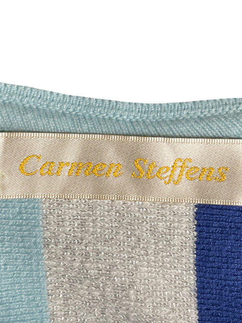 Vestido Carmen Steffens Halter Rayas Azul - Talla S