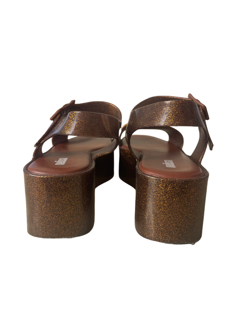 Zapato Melissa Tiras Plataforma Marrón - Talla 38