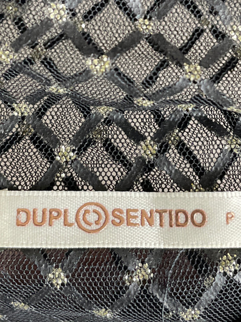 Chaqueta Duplo Sentido Zipper Brillo Negro - Talla S