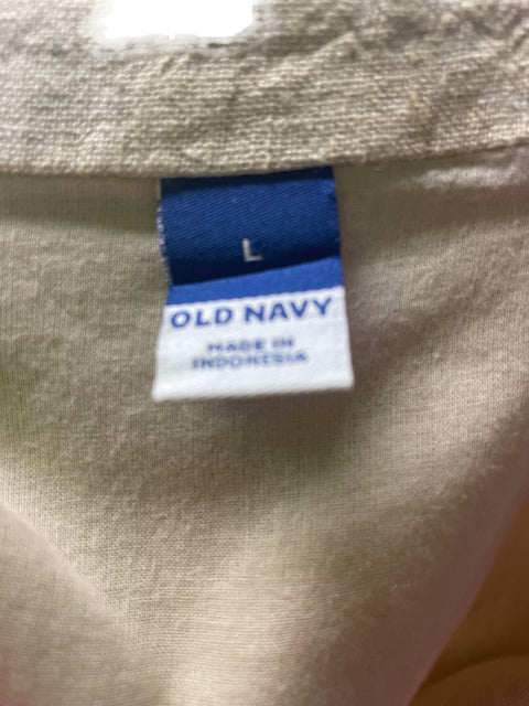 Blusa Old Navy de Lino Cruzado Sin mangas Beige - Talla L