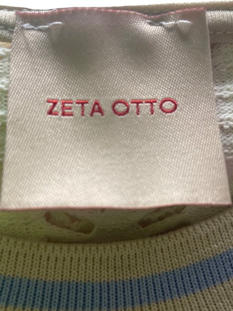 Blusa Zeta Otto de Algodón Troquelado Cuello redondo Blanco - Talla L