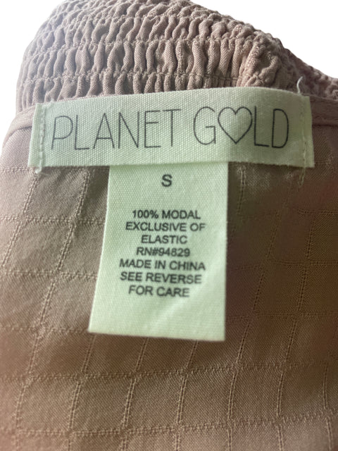 Blusa Planet Gold Liso Manga corta Beige - Talla S