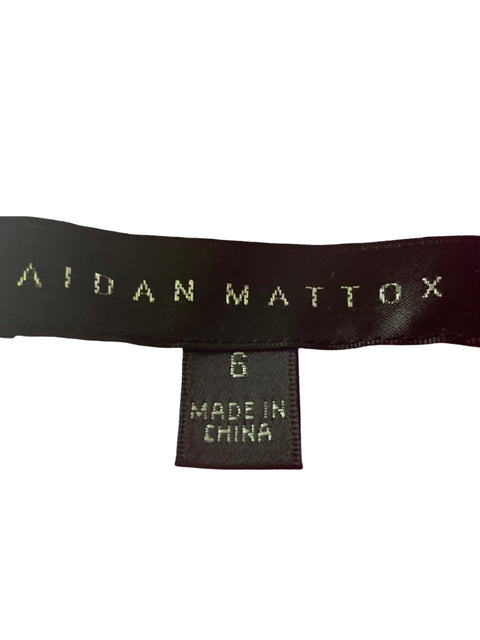 Vestido Aidan Mattox Estampado Midi Naranja - Talla 6