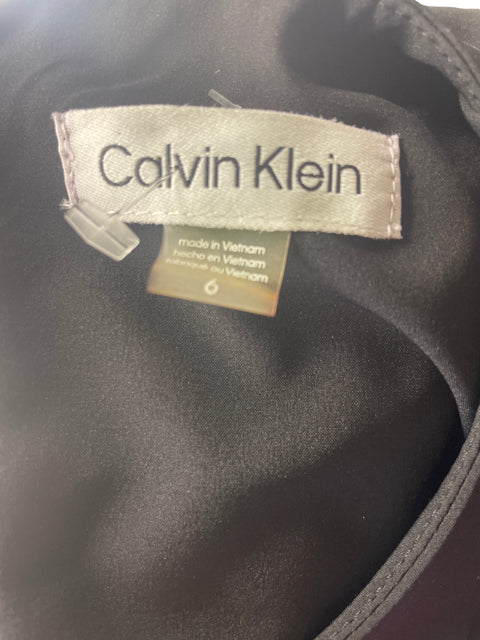 Vestido Calvin Klein Midi Liso Negro - Talla 6