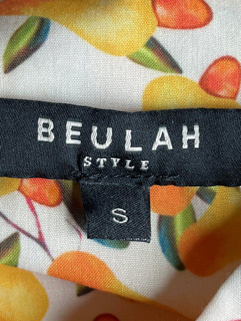 Vestido Beulah Style Cuello v Estampado Naranja - Talla S