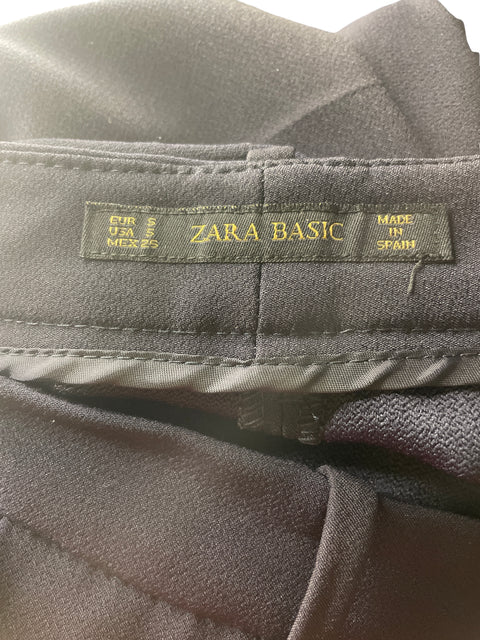 Pantalón Zara Recto Palazo Negro - Talla S