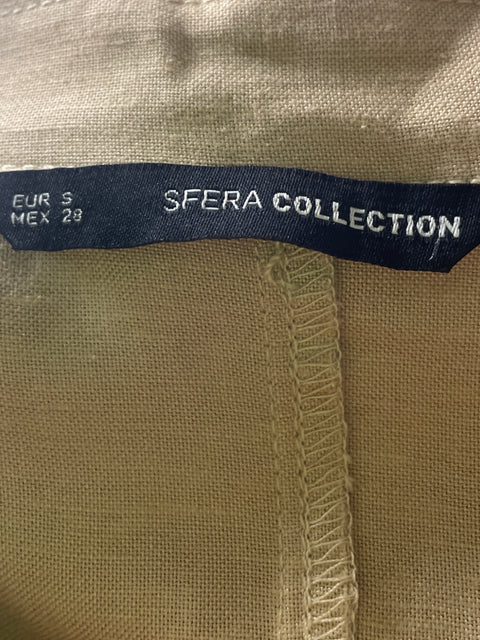 Vestido Sfera de Viscosa Liso Manga corta Marrón - Talla S