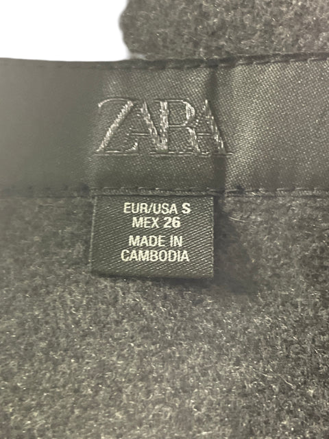 Abrigo Zara Liso Zipper Negro - Talla S
