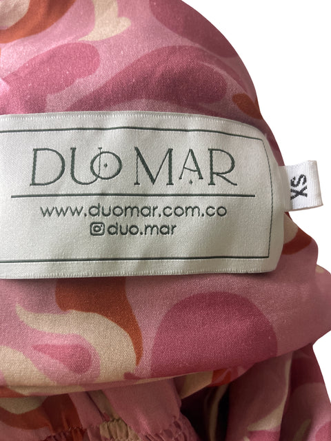 Vestido Dúo Mar Estampado Maxi Rosado - Talla XS