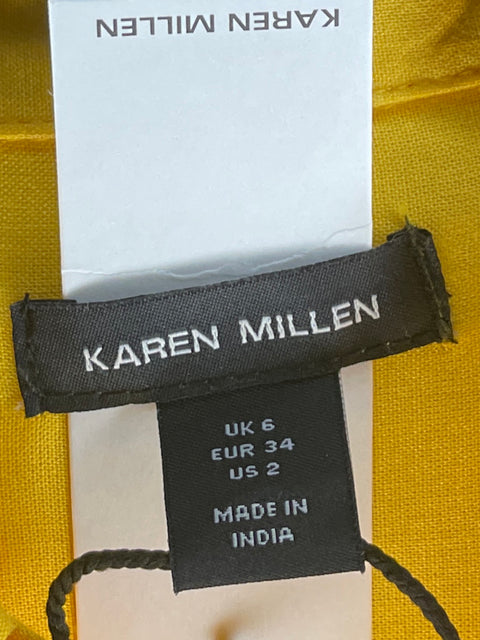 Camisa Karen Millen Liso Fluido Amarillo - Talla S
