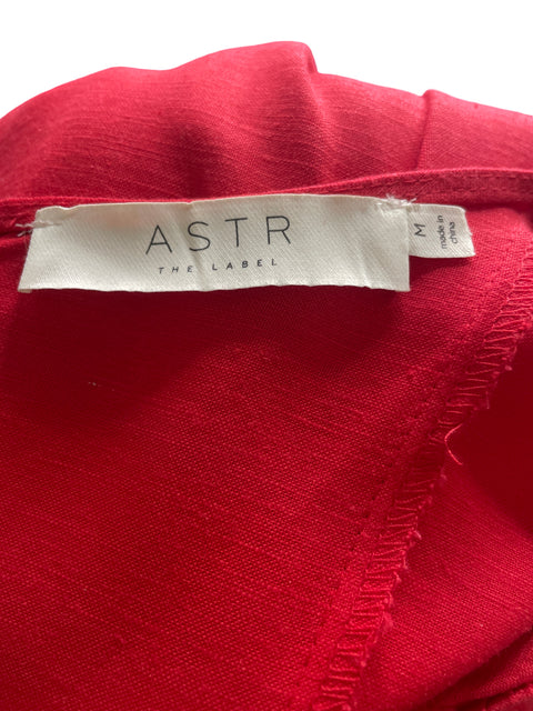 Vestido Astr The Label Liso Tiras Rojo - Talla M
