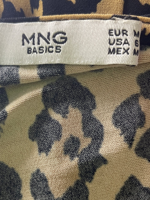 Vestido Mng Animal print Manga larga Marrón - Talla M