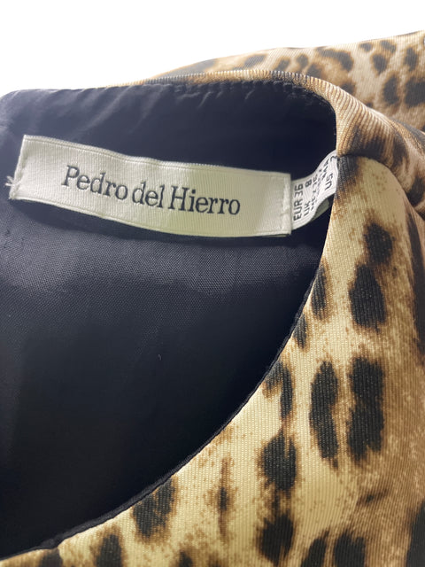Vestido Pedro Del Hierro Estampado Mini Marron - Talla 2