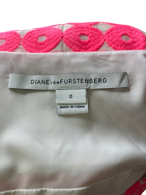 Vestido Diane Von Furstenberg Cuadros Sin mangas Rosado - Talla 0