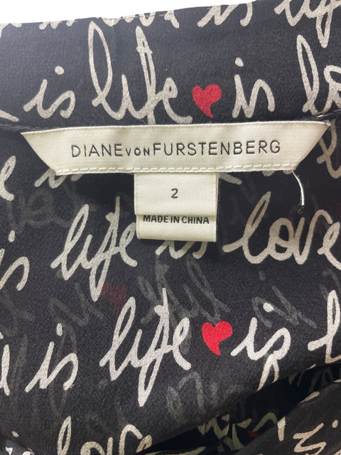 Camisa Diane Von Furstenberg Estampado Manga larga Negro - Talla 2
