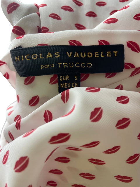 Blusa Nicolás Vaudelet Estampado Besitos Blanco - Talla S