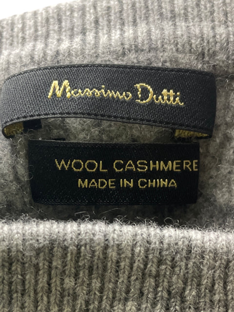 Blusa Massimo Dutti Texturizado Crop Gris - Talla S