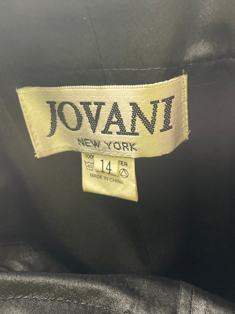 Vestido De Fiesta Jovani Ruchas Strapless Negro - Talla 14