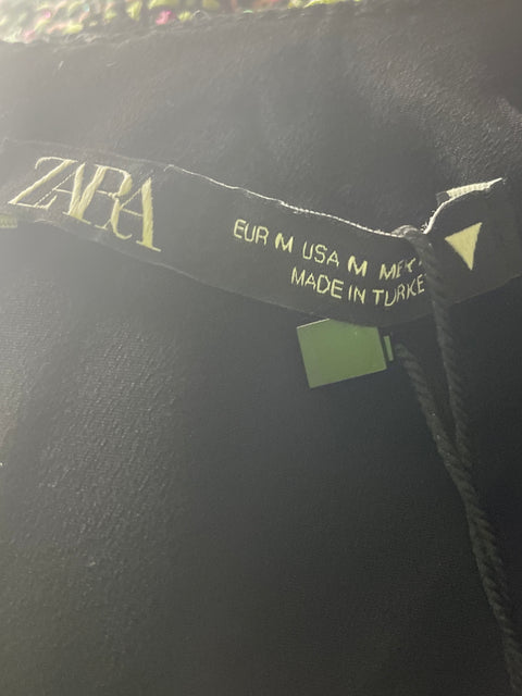 Vestido Zara Manga larga Cuadros Rosado - Talla M