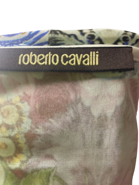 Vestido Roberto Cavalli Estampado Midi Azul - Talla 42