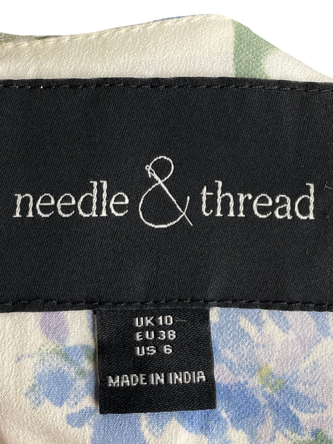 Vestido Needle & Thread Vuelos Floral Rosado - Talla 6
