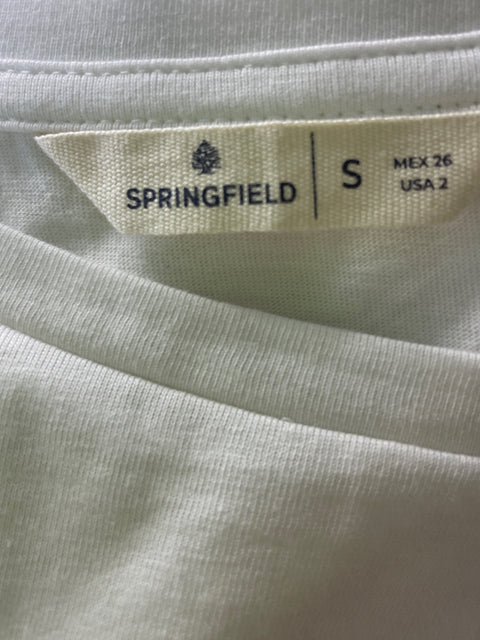 Blusa Sprinfield de Algodón Liso Lentejuelas Blanco - Talla S
