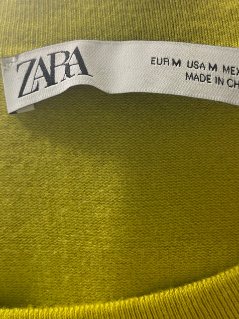 Abrigo Zara de Algodón Cuello redondo Manga larga Verde - Talla M