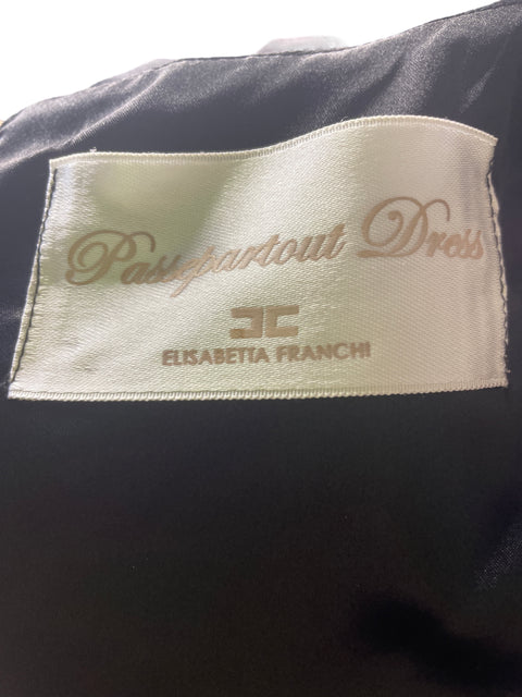 Vestido Passepartout Cuello v Manga larga Negro - Talla 42
