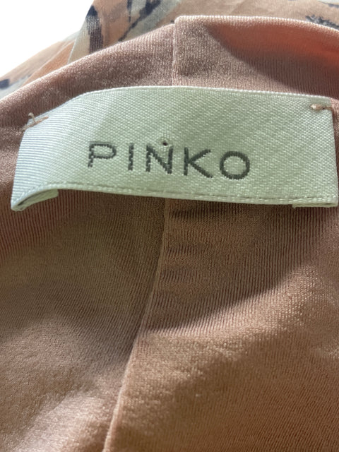 Vestido Pinko de Seda Cruzado Suelto Rosado - Talla 42