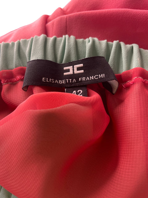 Falda Elisabetta Franchi Bicolor Mini Rosado - Talla 42