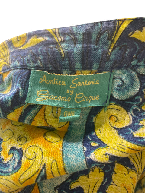 Blusa Antica Santoria&giacamo Cirque Manga larga Plisado Amarillo - Talla U