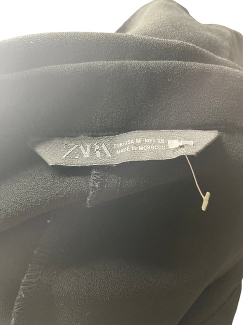 Blusa Zara Ajustable Manga larga Negro - Talla M